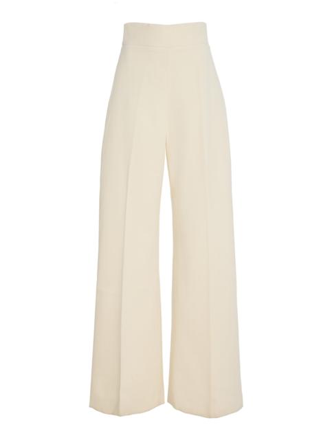 Bi-Stretch Wool Tailoring Wide-Leg Pants ivory