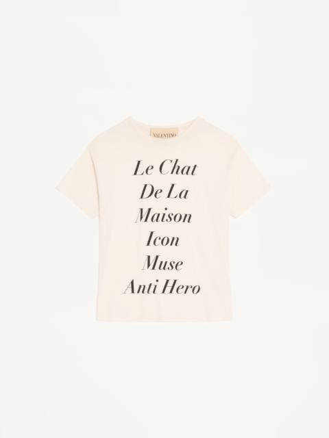 VALENTINO COTTON T-SHIRT WITH LE CHAT DE LA MAISON ICON MUSE ANTI HERO PRINT