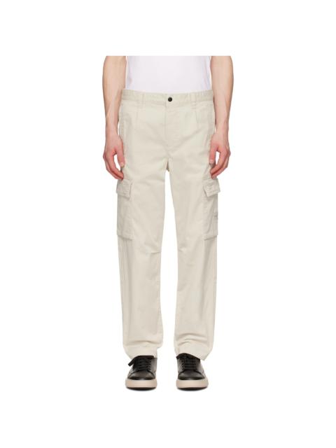 Beige Logo Patch Cargo Pants