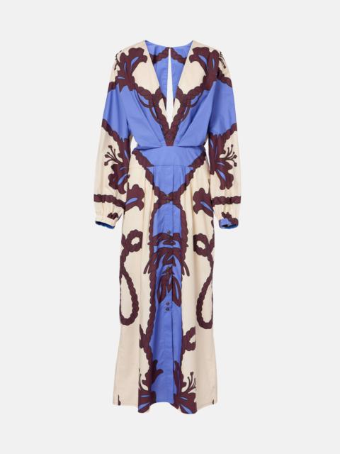 Latitud Marina printed cotton midi dress
