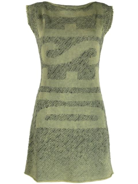 logo-jacquard knitted minidress
