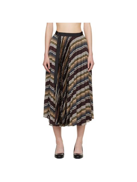 Multicolor Horizontal Stripe Midi Skirt