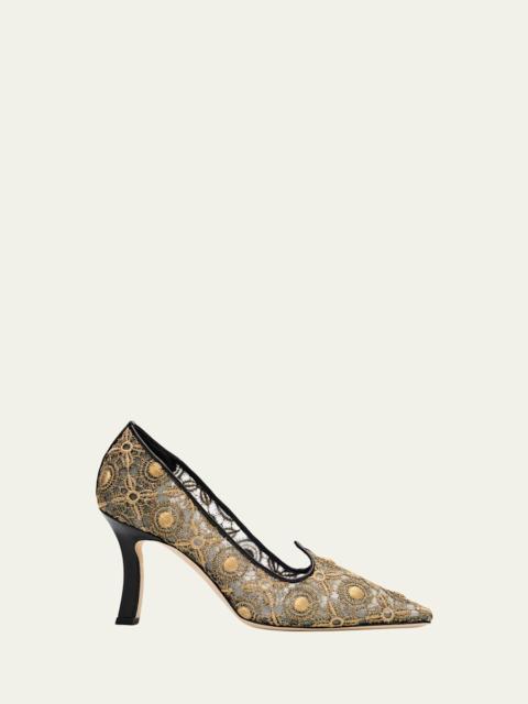 Euridi Lace Pointed-Toe Stiletto Pumps