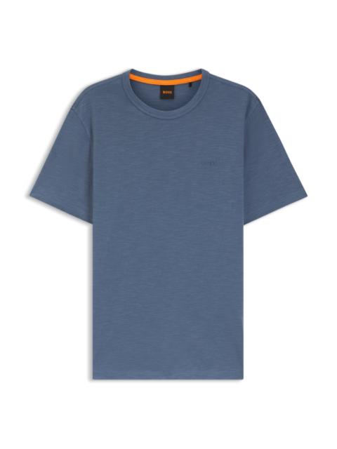 REGULAR-FIT T-SHIRT IN SLUB COTTON WITH LOGO DETAIL