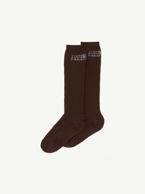 Numeric ribbed socks