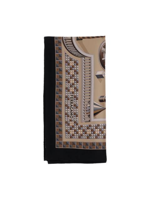 Nadir-print silk scarf