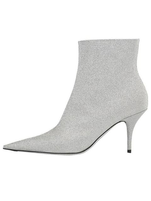 (WMNS) Balenciaga 85mm Knife Glitter Boots 'Silver' 579280WA7018163