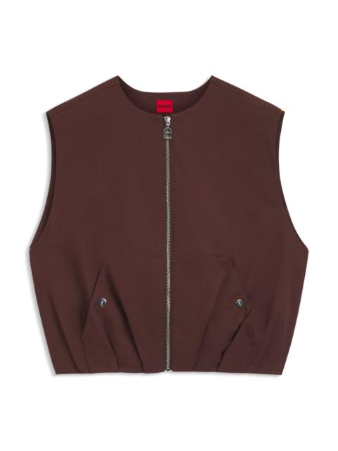RELAXED-FIT GILET IN COTTON TWILL