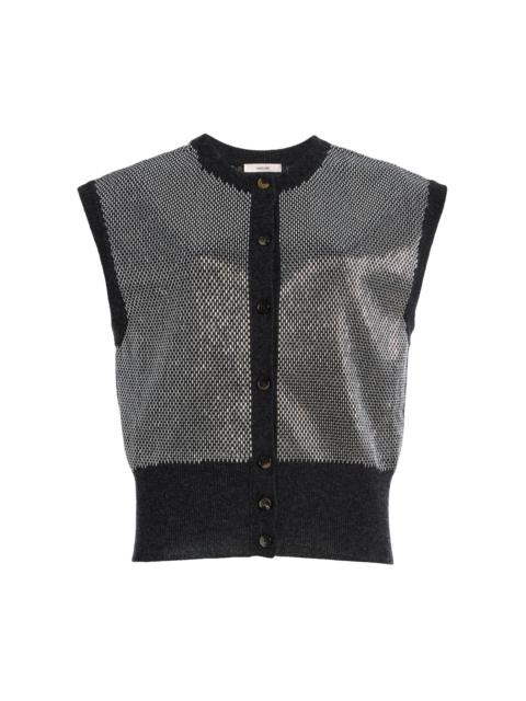 Kirby Embellished Wool Top silver