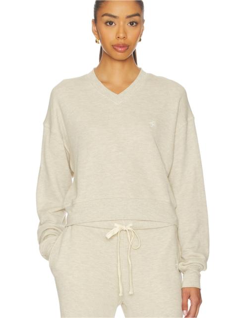 Cropped V-neck Sweatshirt