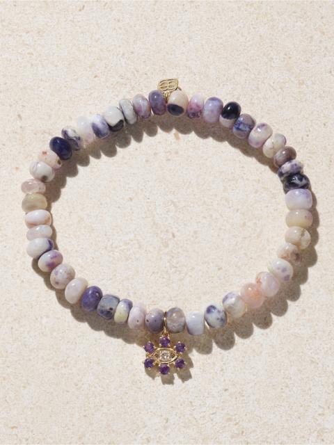 Evil Eye 14-karat Gold Multi-stone Bracelet