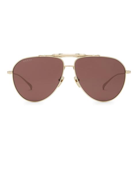 Bamboo Metal Pilot Sunglasses