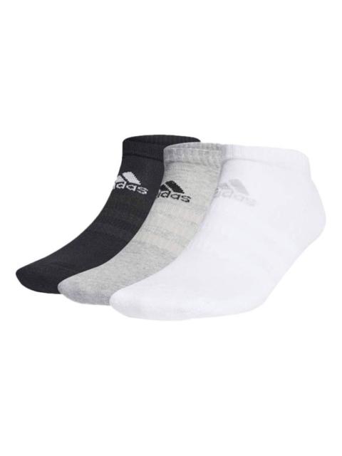 adidas Sports Shock Absorption Breathable Socks 3 Pairs 'White Gray Black' GC7303