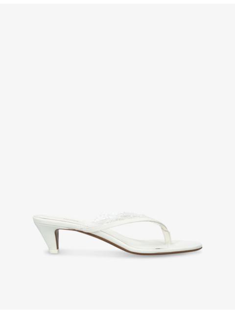 Kalliope Lace-Trim Heeled Sandals