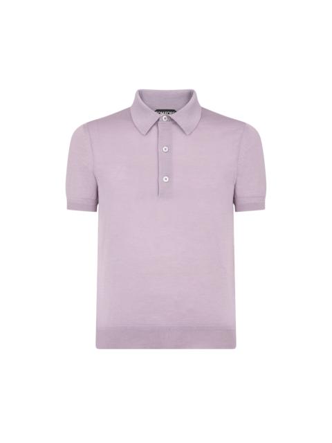FINE GAUGE CASHMERE SILK KNIT POLO