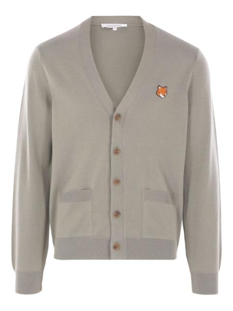 fox-head patch pocket cardigan