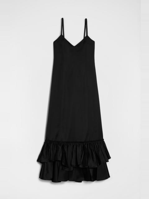 Silk Blend Ruffle Dress