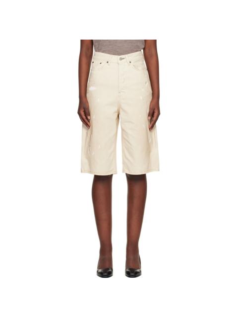 Off-White Distressed Denim Shorts