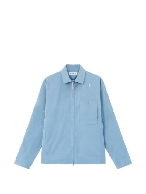 zipped blue overshirt