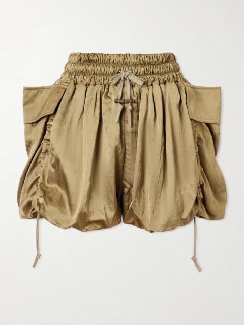 Gathered Satin Shorts