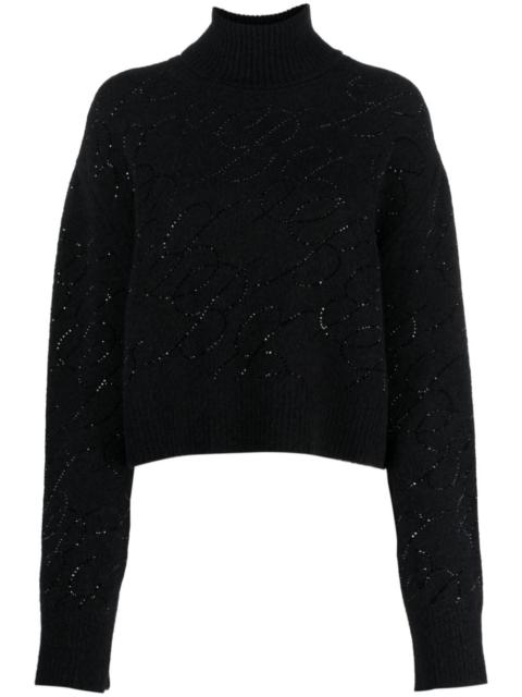 crystal-embellished knitted jumper