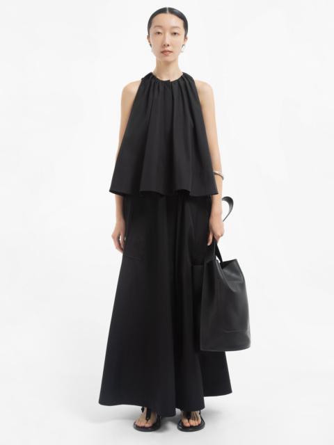 Gathered Tunic Shirt in Cotton Sateen