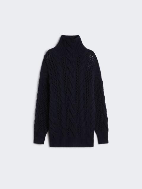 Oversized cable-knit sweater - OIL