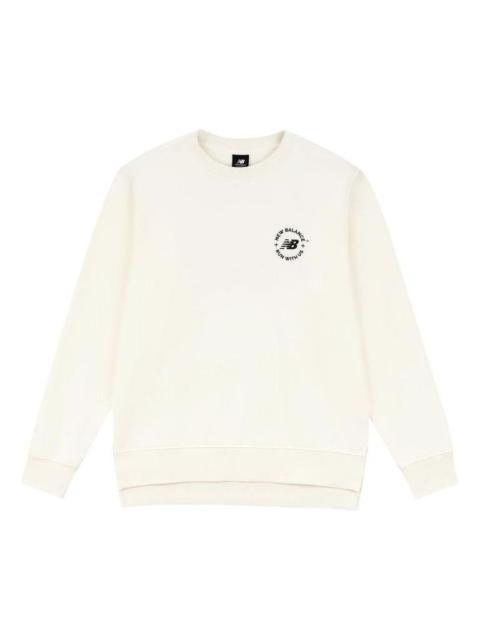 New Balance Logo Pullover Sweatshirt 'White Black' AMT33343-CIC