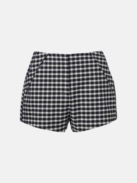 Chiara gingham cotton-blend shorts