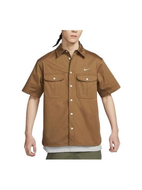 Nike SB Short Sleeve Woven Skate Button Up Shirt 'Tan' DV9076-270