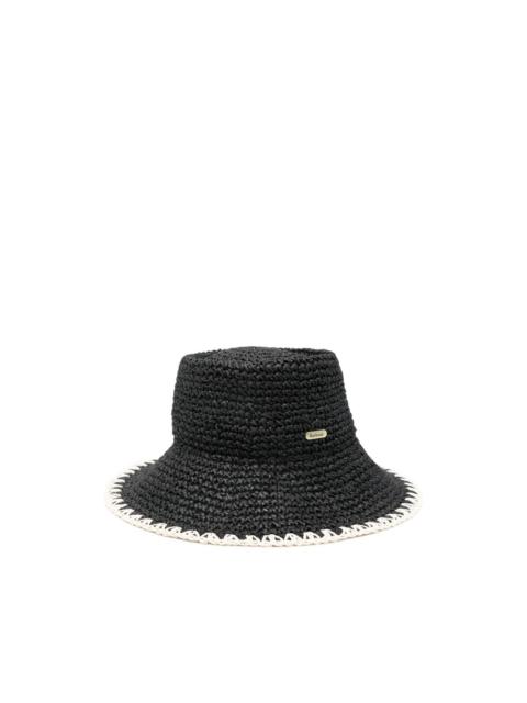 Camille contrasting-trim fedora hat