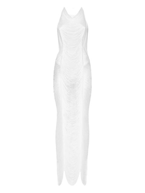 fringe-detailing midi dress