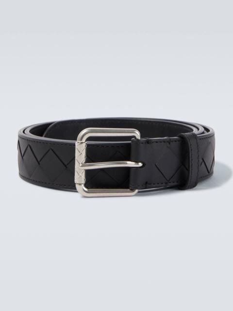 Intrecciato leather belt