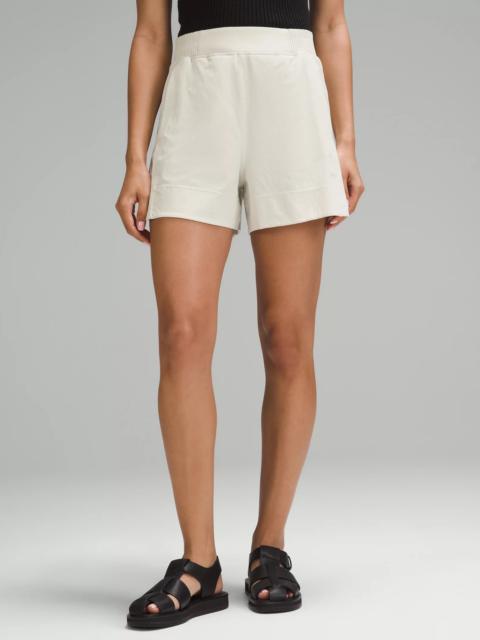 Stretch Woven Relaxed-Fit High-Rise Short 4"