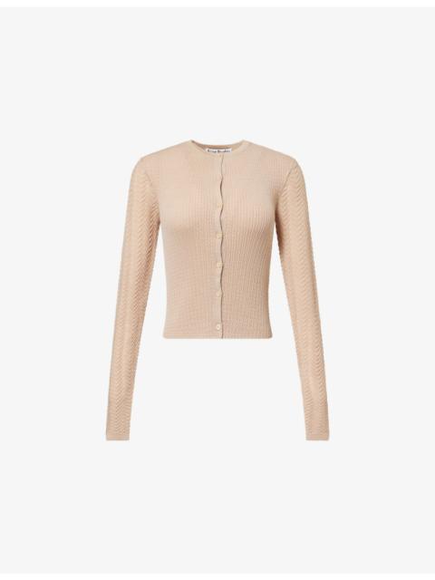 Kredas Rib-Knit Wool-Blend Cardigan