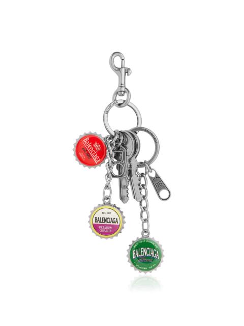 Bottle Cap Keyring silver