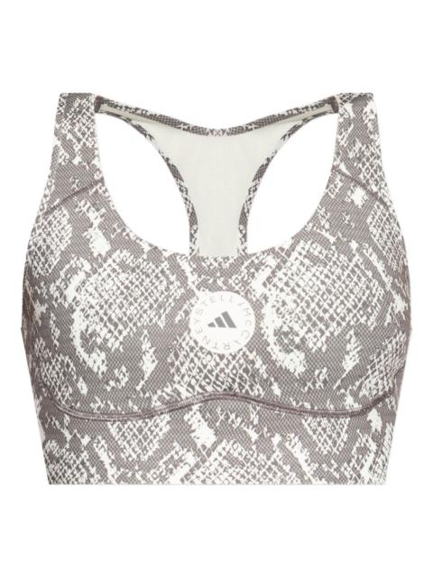 racer-back snake-print sports bra