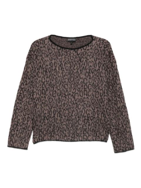 leopard-print crew-neck sweater