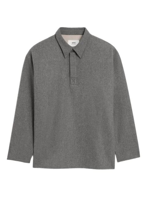 long-sleeved wool polo shirt
