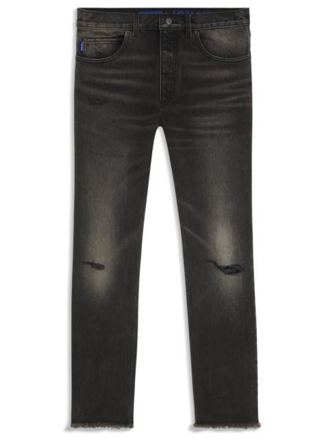 REGULAR-FIT JEANS IN DISTRESSED CANDIANI DENIM
