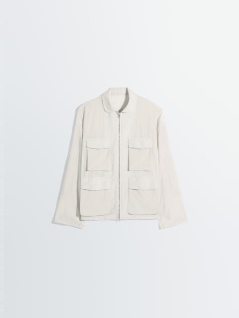 3D POCKET JACKET IN WASHED TECHNICAL COTTON