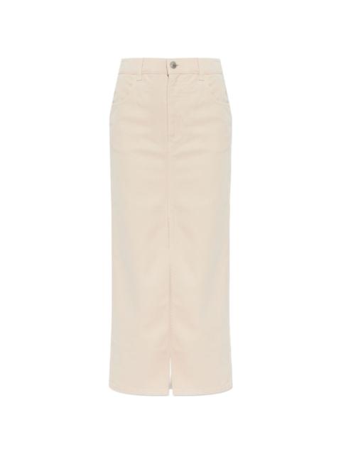 button-fastening slit skirt