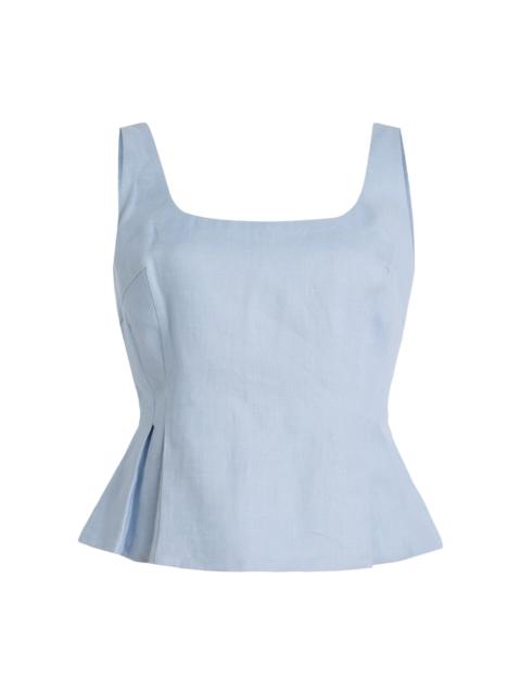 Exclusive Riviera Rosalie Linen Top blue