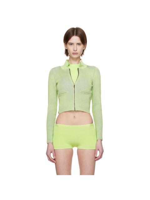 Green Tracksuit Zip-Up Sweater