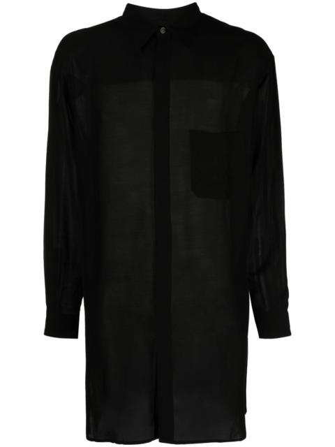 sheer-finish long shirt
