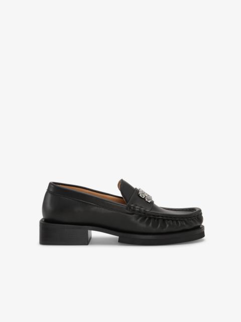 BLACK BUTTERFLY LOGO LOAFERS