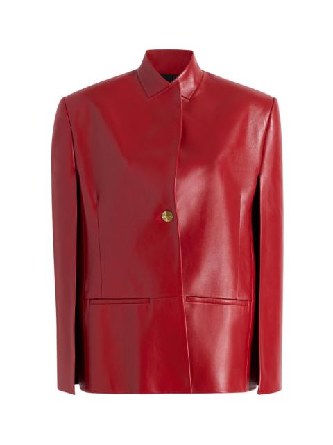 Dolso Cape-Sleeve Plonge Leather Jacket red
