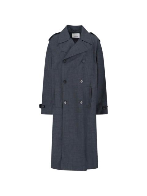 Bleecker double-breasted plaid trench coat
