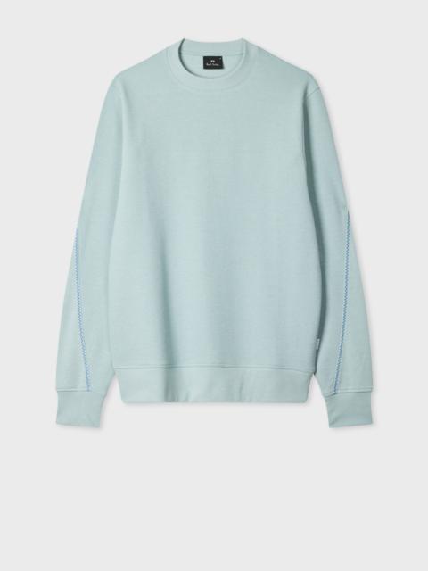 Light Blue Textured Sweatshirt with Contrast Embroidery