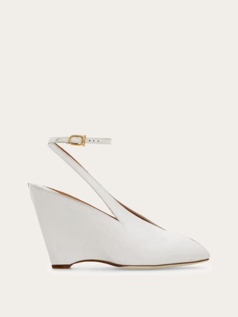 Peep toe wedge sandal